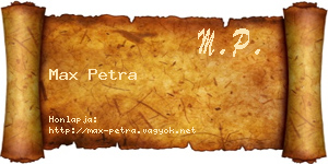 Max Petra névjegykártya